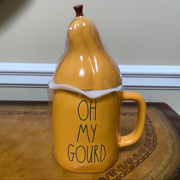 Rae Dunn OH MY GOURD coffee mug  with Topper NIB - Picture 3 of 5